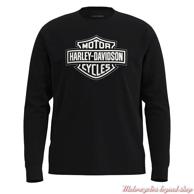 Pyjama Bar & Shield Plaid Harley-Davidson homme, noir et blanc, haut manche longues, coton, 96791-25VM