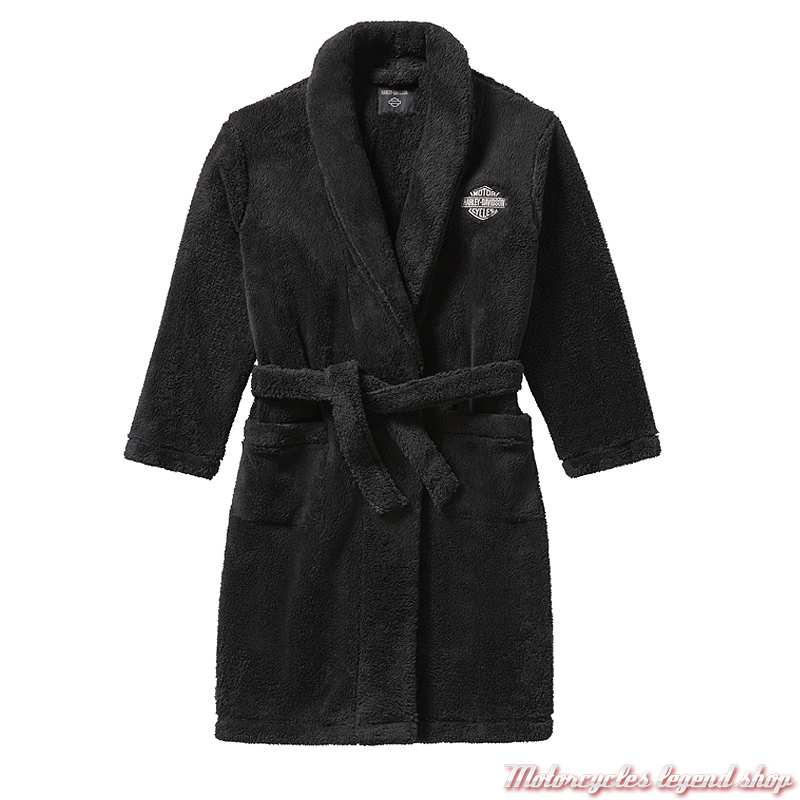 Peignoir Bar & Shield homme Harley-Davidson, noir, polyester polaire, 96789-25VM