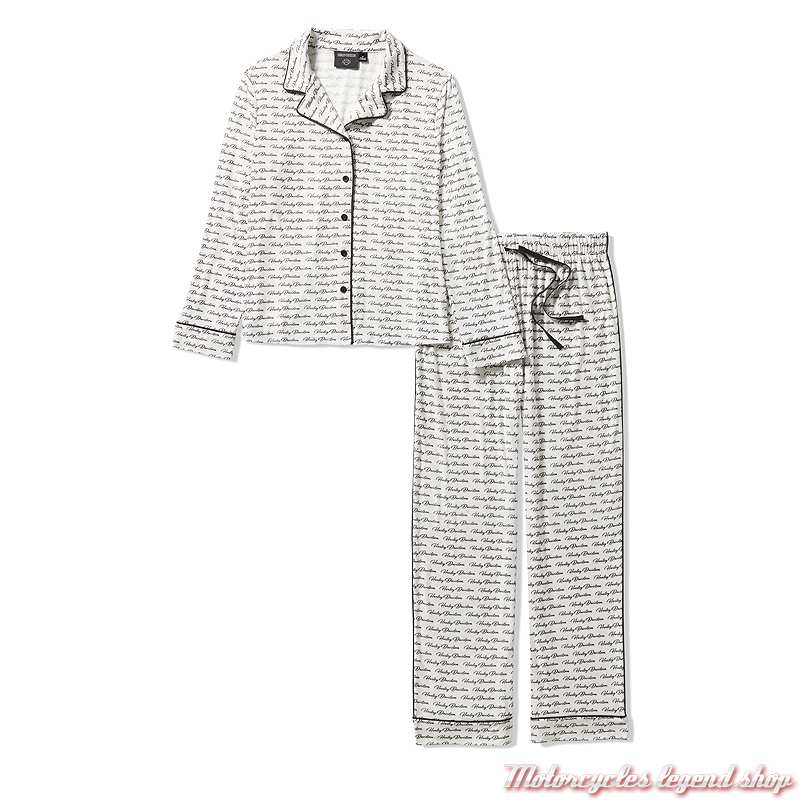 Pyjama Script Harley-Davidson femme, noir, blanc, polyester, 96828-25VW