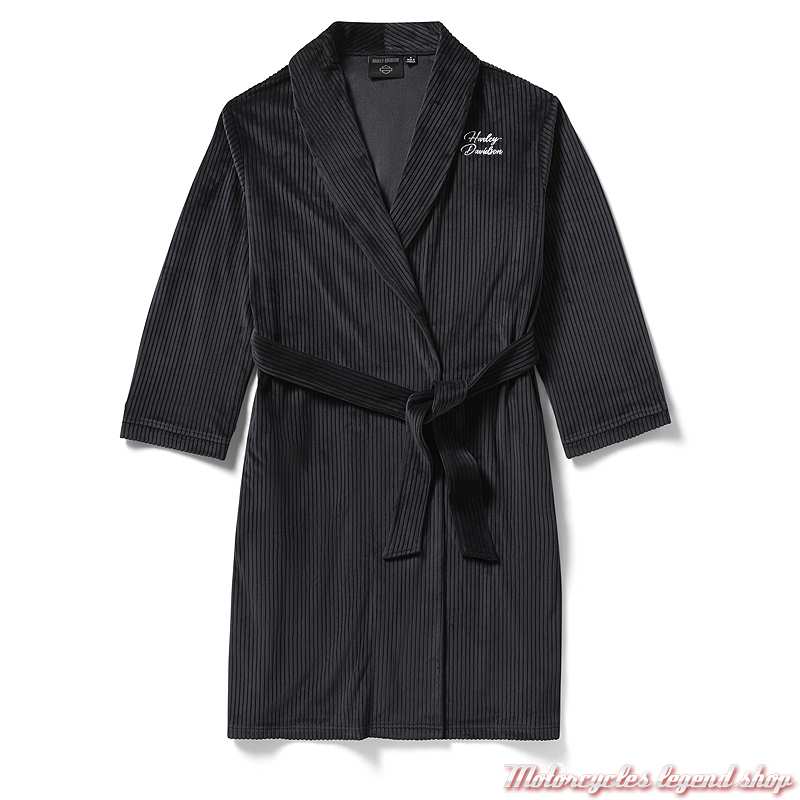 Peignoir femme Harley-Davidson, noir, velours côtelé polyester, 96827-25VW 