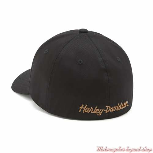 Casquette Workwear stretch Fit Harley-Davidson, noir, brodé, dos, 97750-25VM