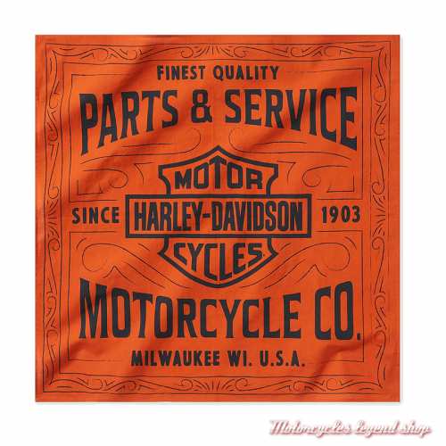 Bandana Parts & Service Harley-Davidson, orange, coton, 55 x 55 cm, 97756-25VX