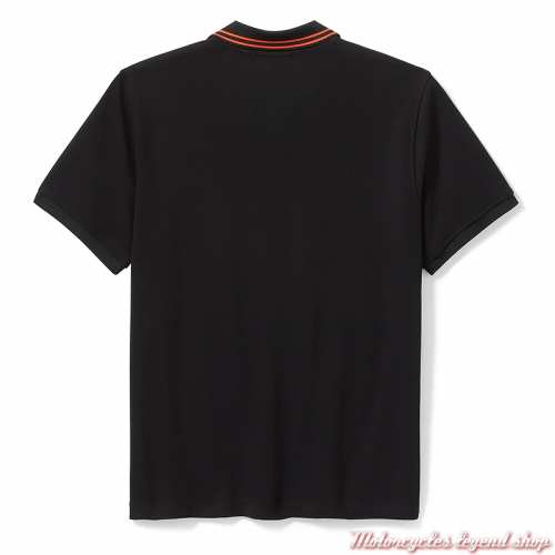 Polo Bar &amp; Shield Harley-Davidson homme, noir, manches courtes, coton, poly, dos, 99252-25VM
