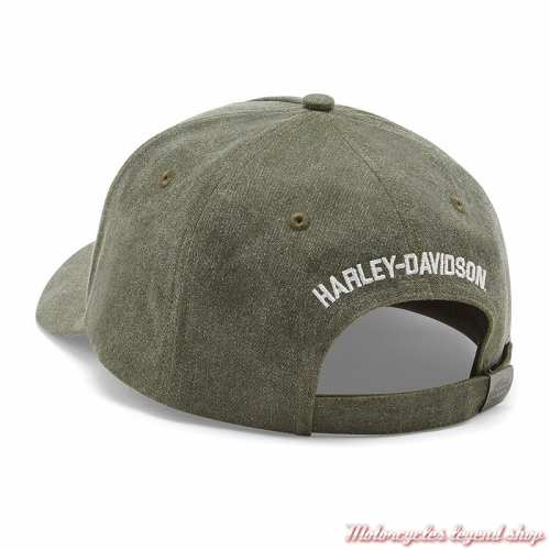 Casquette Bar &amp; Shield Kaki Harley-Davidson homme, coton, taille unique, dos, 97749-25VM