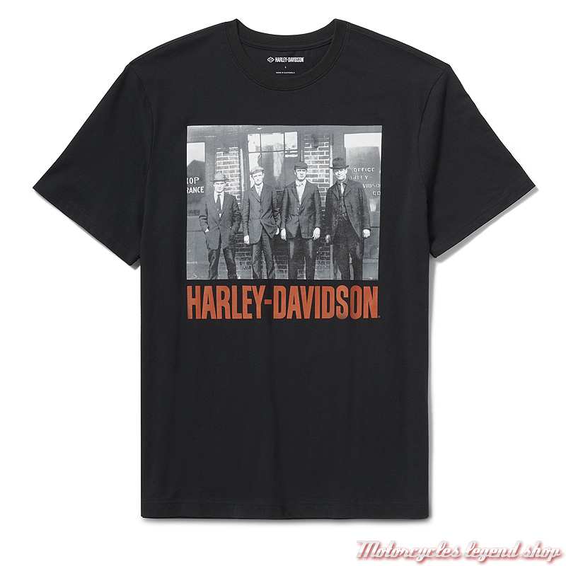 Tee-shirt Founder's Archival Photo Harley-Davidson homme, noir, manches courtes, coton, 96728-25VM