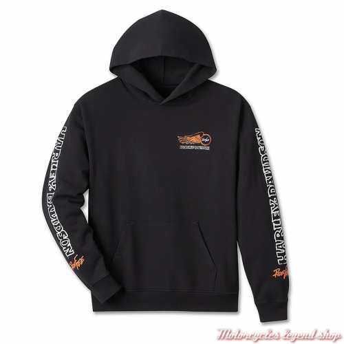 Sweatshirt à capuche Willie G Winged Wheel Harley-Davidson unisexe, noir, 96792-24VX