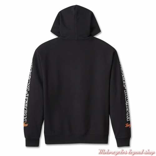 Sweatshirt à capuche Willie G Winged Wheel Harley-Davidson unisexe, noir, dos, 96792-24VX