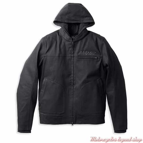Blouson Metropolitan 3 en 1 Harley-Davidson homme, textile, noir, sweat noir amovible, homologué CE, 98132-22EM