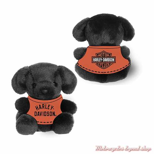 Peluche Bean Harley-Davidson, 13 cm, ourson noir, t-shirt orange, 9959523