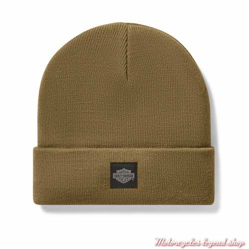 Bonnet Logo Hickory Harley-Davidson unisexe, à revers, tricot marron, acrylique, 97789-25VX