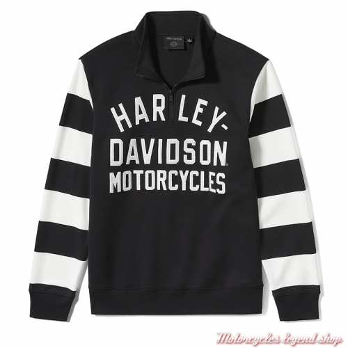 Sweatshirt Breakout 1/4 zIP Harley-Davidson homme, noir, blanc, coton, polyester, 96717-25VM