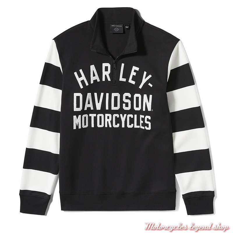Sweatshirt Breakout 1/4 zIP Harley-Davidson homme, noir, blanc, coton, polyester, 96717-25VM
