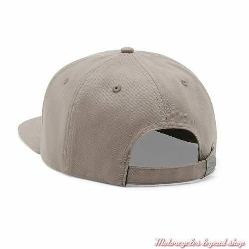 Casquette Leather Bar &amp; Shield Harley-Davidson homme, beige, visière plate, réglable, coton, dos, 97769-25VM
