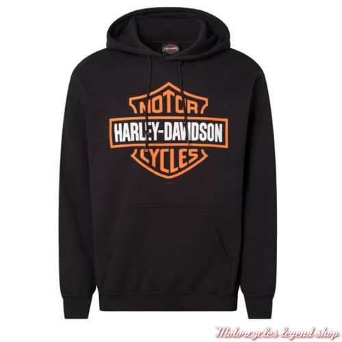 Sweatshirt Bar & Shield Harley-Davidson homme, Quimper Bretagne, à capuche, noir, coton, poly, 40291568 