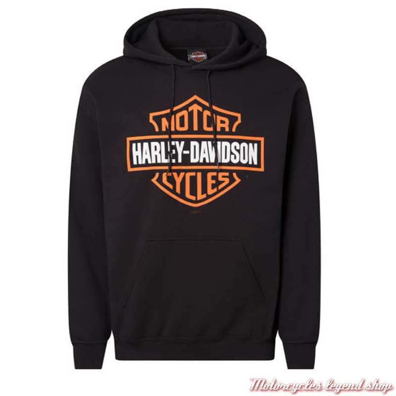 Sweatshirt Bar & Shield Harley-Davidson homme, Quimper Bretagne, à capuche, noir, coton, poly, 40291568 