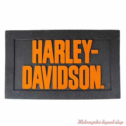 Paillasson Logo Harley-Davidson, caoutchouc noir et orange, 75 x 45 cm, HDL-10078