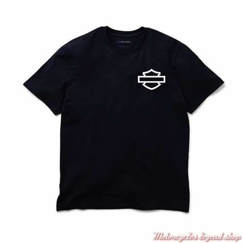 Tee-shirt LFR Essential Harley-Davidson homme, noir, manches courtes, coton, 96656-25VM