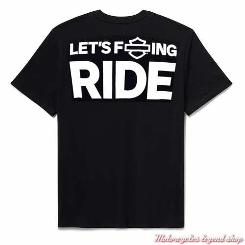 Tee-shirt LFR Essential Harley-Davidson homme, noir, manches courtes, coton, dos, 96656-25VM