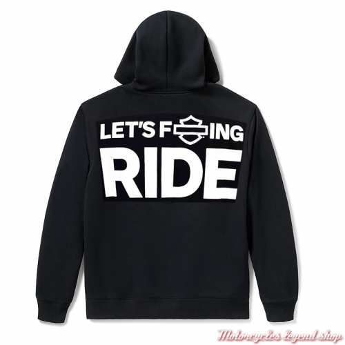 Sweatshirt LFR Harley-Davidson homme, à capuche, noir, coton, dos, 96658-25VM