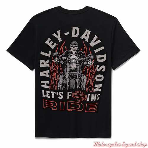Tee-shirt LFR Moto Rider Harley-Davidson homme, noir, manches courtes, coton, dos, 96659-25VM