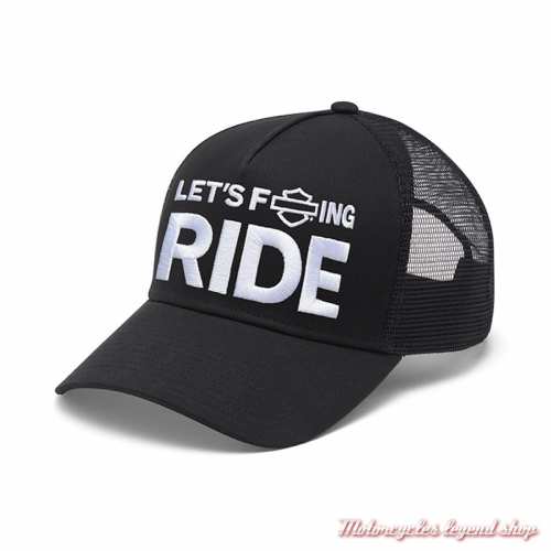 Casquette Trucker Let's F*ing Ride Harley-Davidson homme, noir, réglable, 97798-25VM