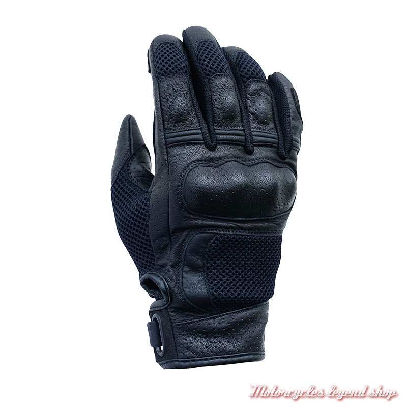Gants Aero Mesh Black John Doe, cuir noir micro perforé, CE, JDG7030