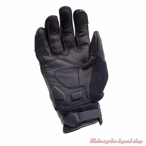 Gants Aero Mesh Black John Doe, cuir noir micro perforé, CE, paume, JDG7030