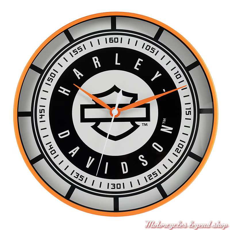 Horloge Speedometer Harley-Davidson metal, orange, noir, ,40 cm, HDX-99245