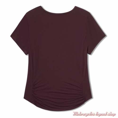 Tee-shirt Beveled Bar &amp; Shield Bling Harley-Davidson femme, bordeaux, rayonne, manches courtes, dos, 96845-25VW