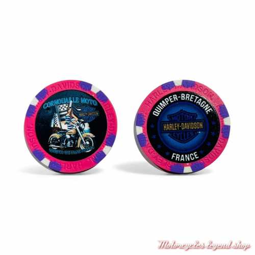 Jetons de Poker Bigoud H-D Quimper rose/violet 62406