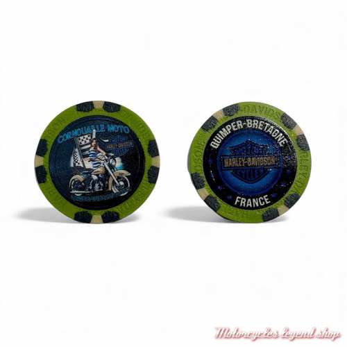 Jetons de Poker Bigoud H-D Quimper Olive/noir
