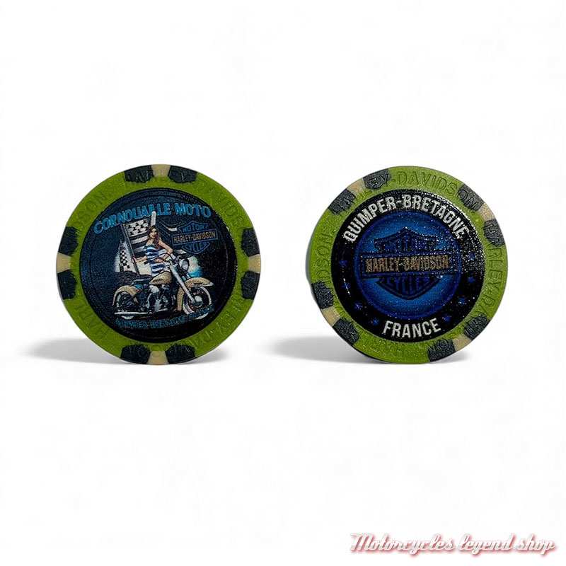 Jetons de Poker Bigoud H-D, Quimper olive/noir, 62419 