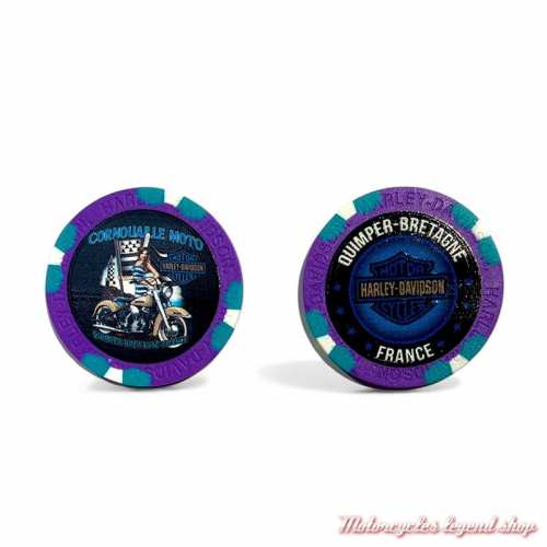 Jetons de Poker Bigoud H-D Quimper violet/turquoise