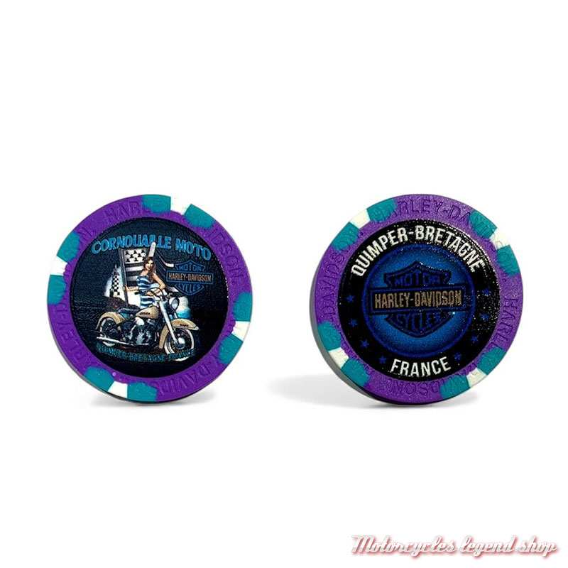 Jetons de Poker Bigoud H-D Quimper violet/turquoise 62405