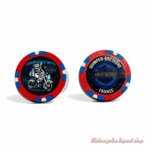 Jetons de Poker Bigoud H-D Quimper rouge/bleu