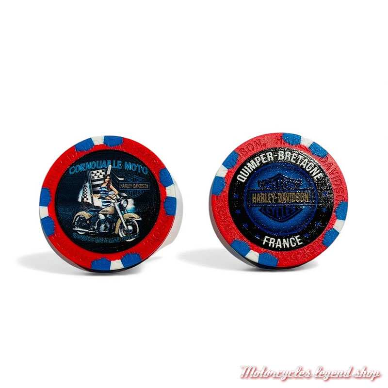 Jetons de Poker Bigoud H-D Quimper rouge/bleu 62410