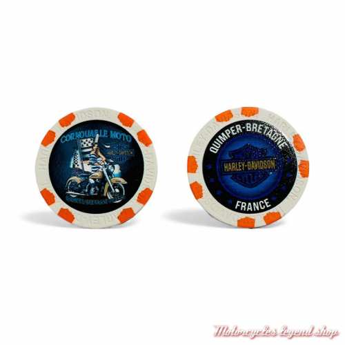 Jetons de Poker Bigoud H-D Quimper blanc/orange