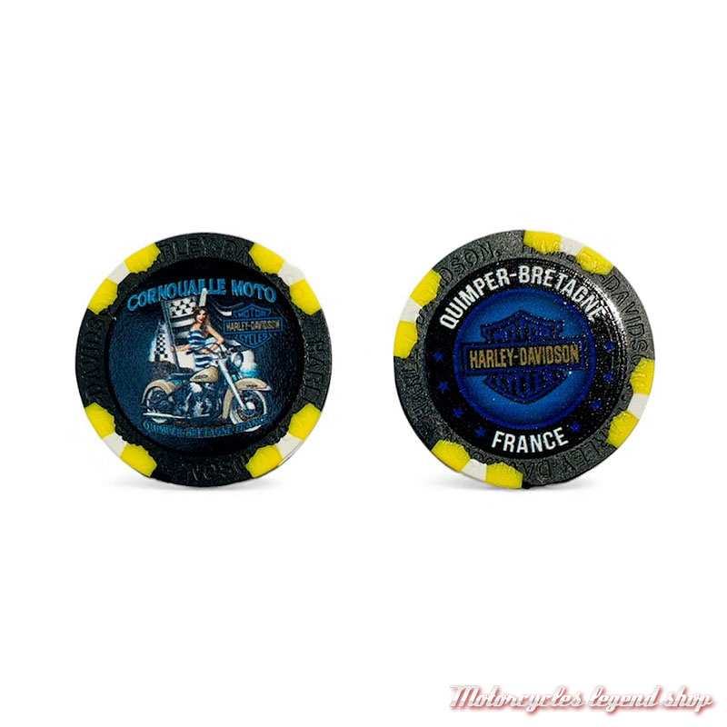 Jetons de Poker Bigoud H-D Quimper noir/jaune 62420