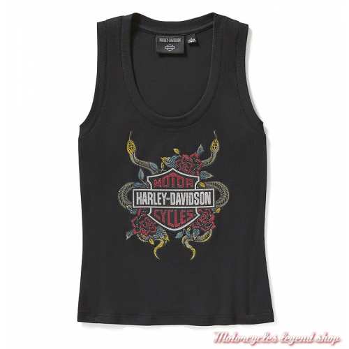Débardeur Snake Rose Bling Harley-Davidson femme