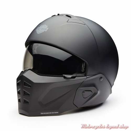 Casque Ultra 2 en 1 Harley-Davidson, noir mat, masque amovible, 98118-25EX