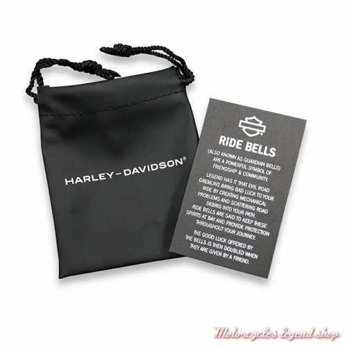 Clochette Classic Wille G Flame, métal argenté, Harley-Davidson, pochette, 34M00028