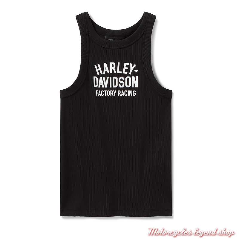 Débardeur Factory Racing Team Harley-Davidson femme, coton, côtelé, noir, 96380-26VW