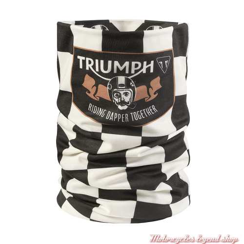 Tour de cou Samuel Distinguished Gentleman's Ride Triumph damier noir et creme, polyester, MTUS26904