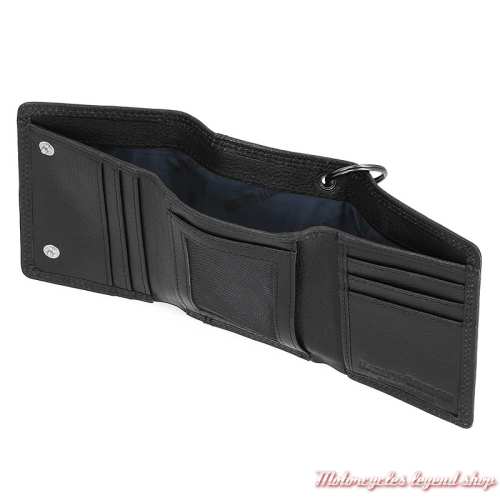 Portefeuille Iconique Bar &amp; Shield Eagle Harley-Davidson, noir, chaine amovible, intérieur, MWM040/08