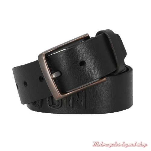 Ceinture cuir noir Cutout Text Harley-Davidson homme