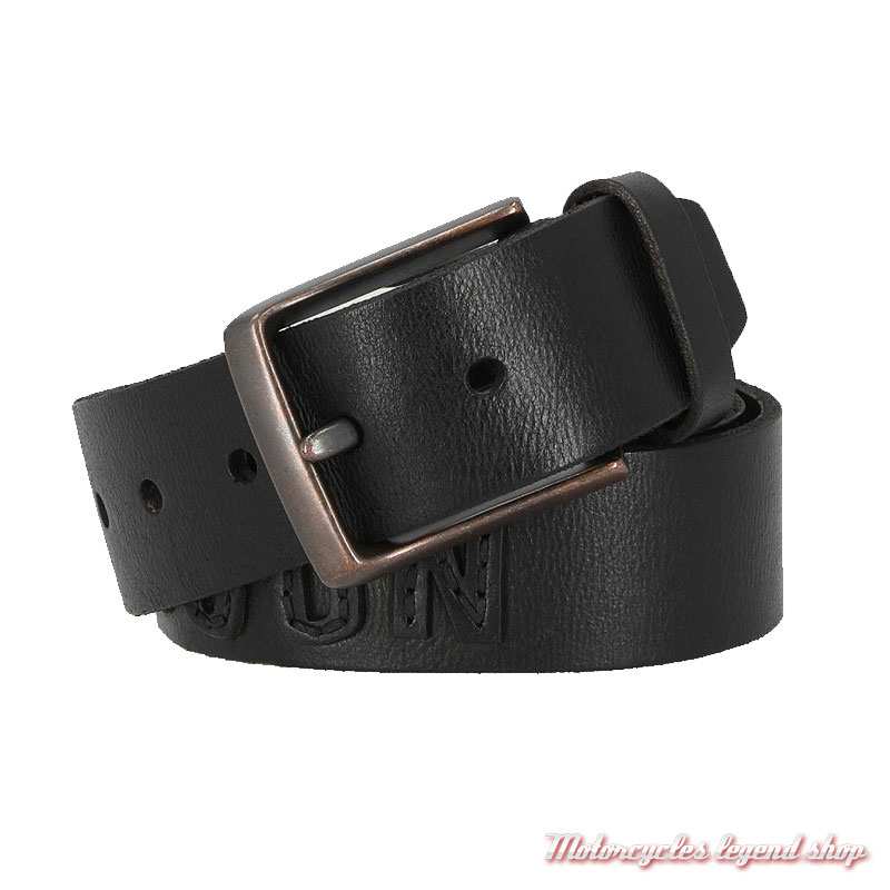 Ceinture cuir noir Cutout Text Harley-Davidson homme BMU007/08