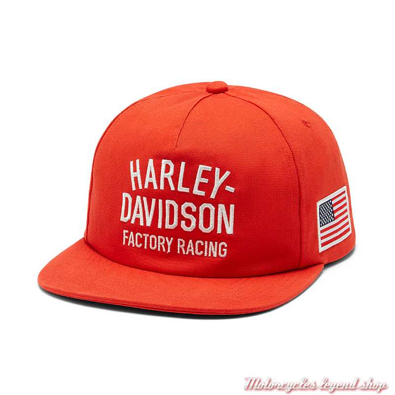 Casquette Factory Racing Team orange Harley-Davidson, orange, réglable, 96362-26VX