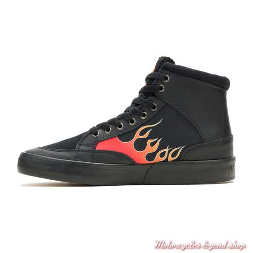 Baskets Nat Harley-Davidson homme, noir, flammes, canvas, D93894-2