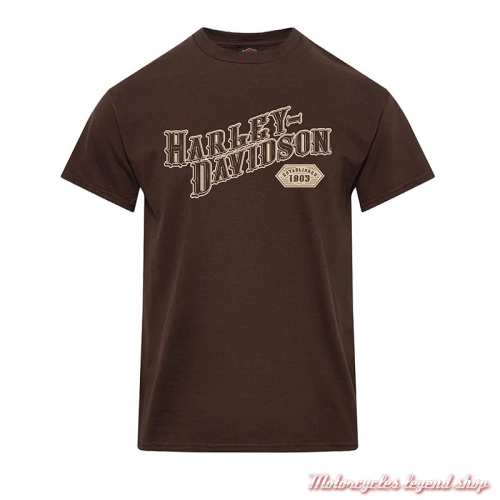 Tee-shirt Cutter Harley-Davidson homme Cornouaille Moto Quimper Bretagne, marron, manches courtes, coton, 40294929 