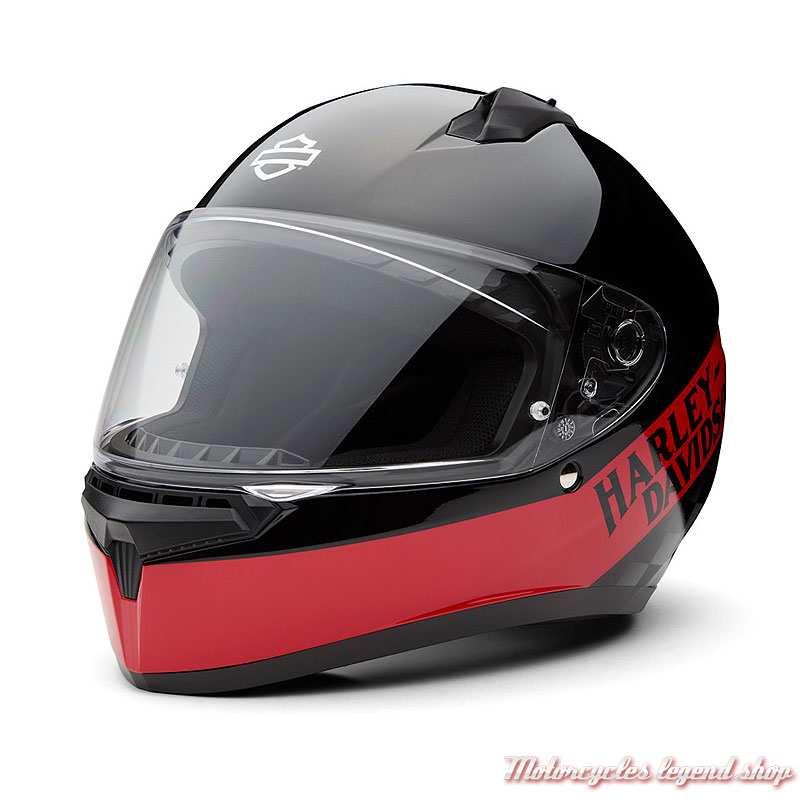 Casque integral Velo Noir/rouge brillant Harley-Davidson, damier, 97126-26EX